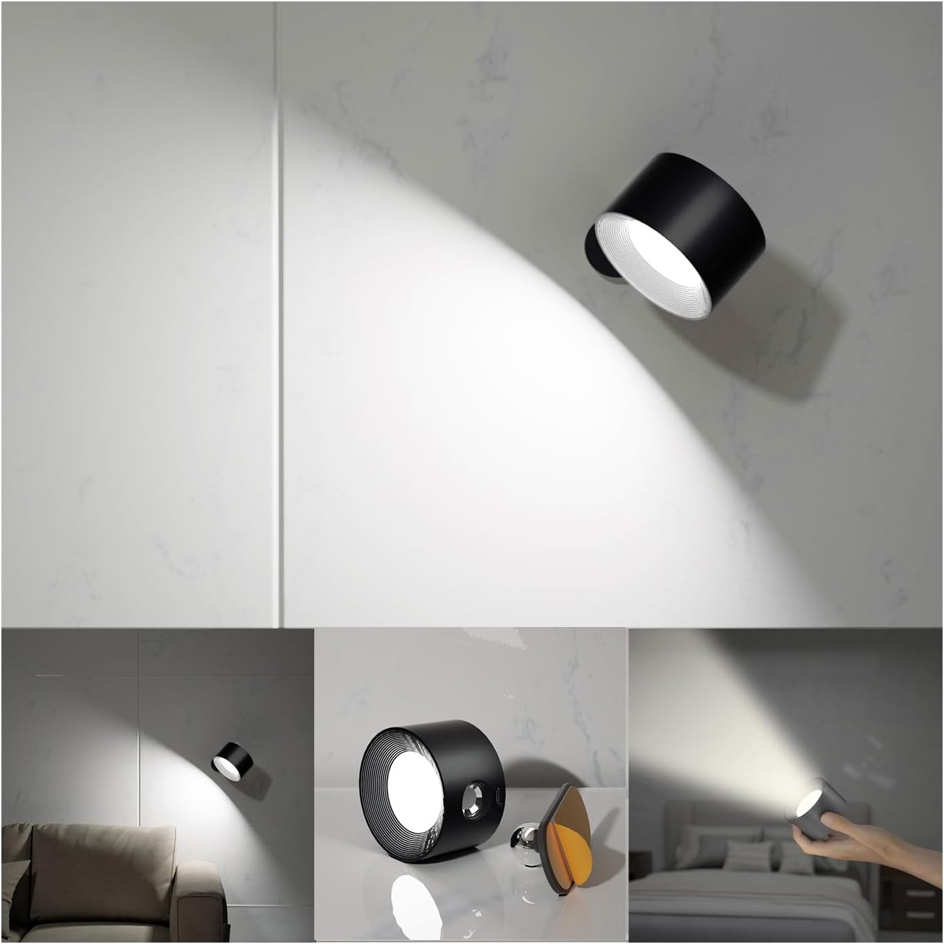 Cordless Rechargeable LED Wall Lamp
